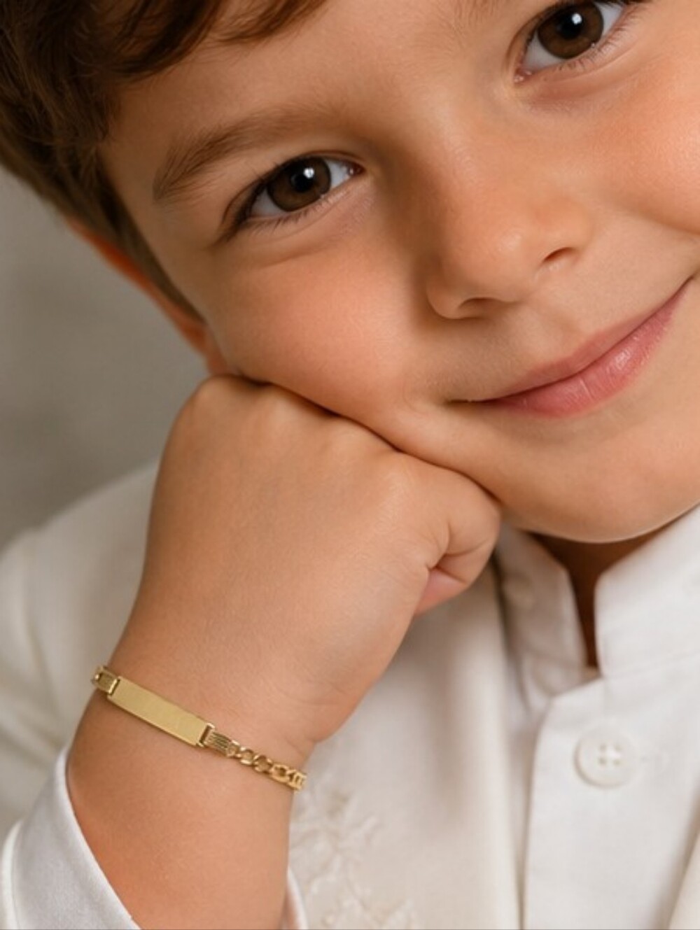 14k Gold ID  Bracelet for Kids   - Classic Figaro Chain 4.99g